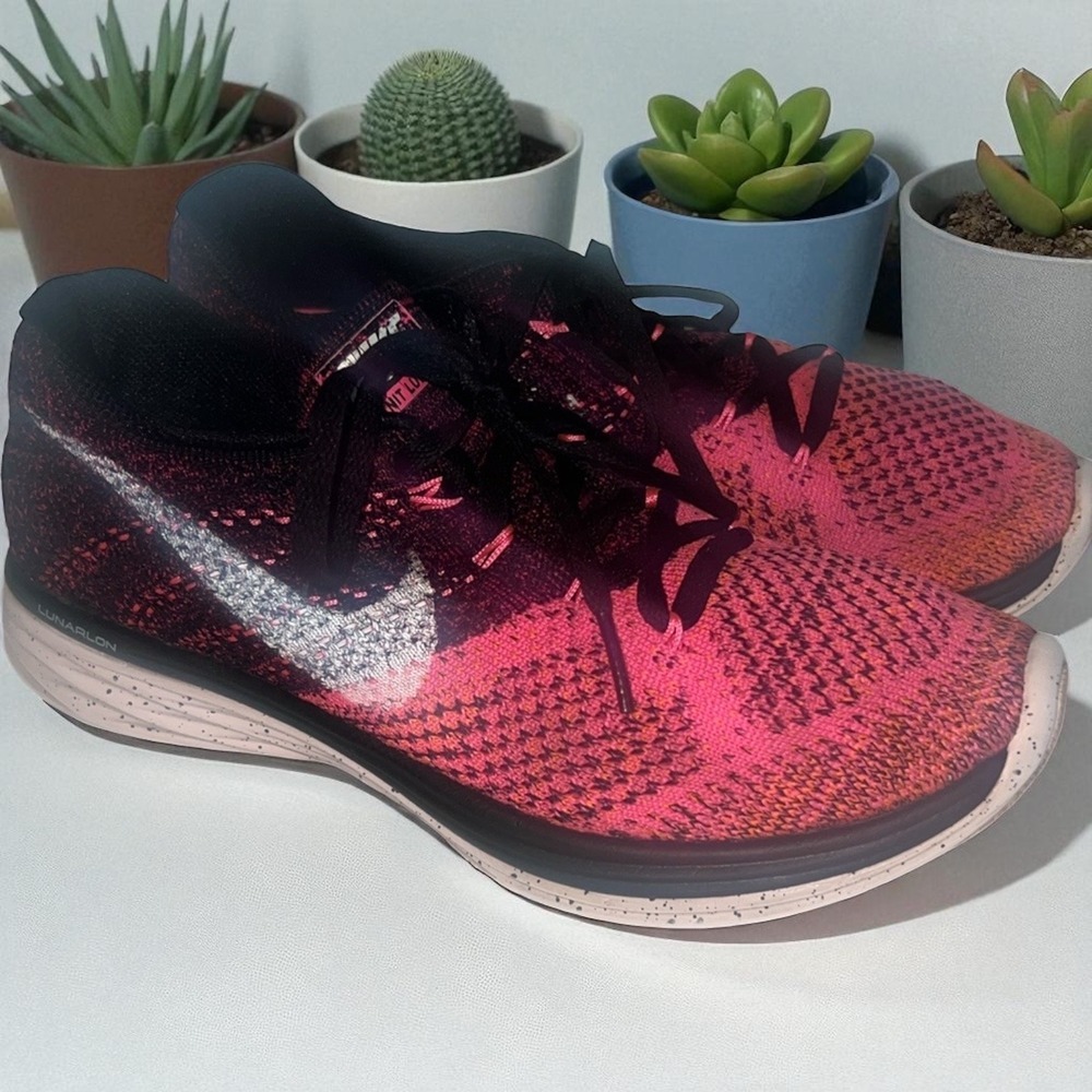 Nike Lunarlon‎ Running Shoes Women's Sneakers Athletic Pink Black Size 7 - Picture 4 of 8